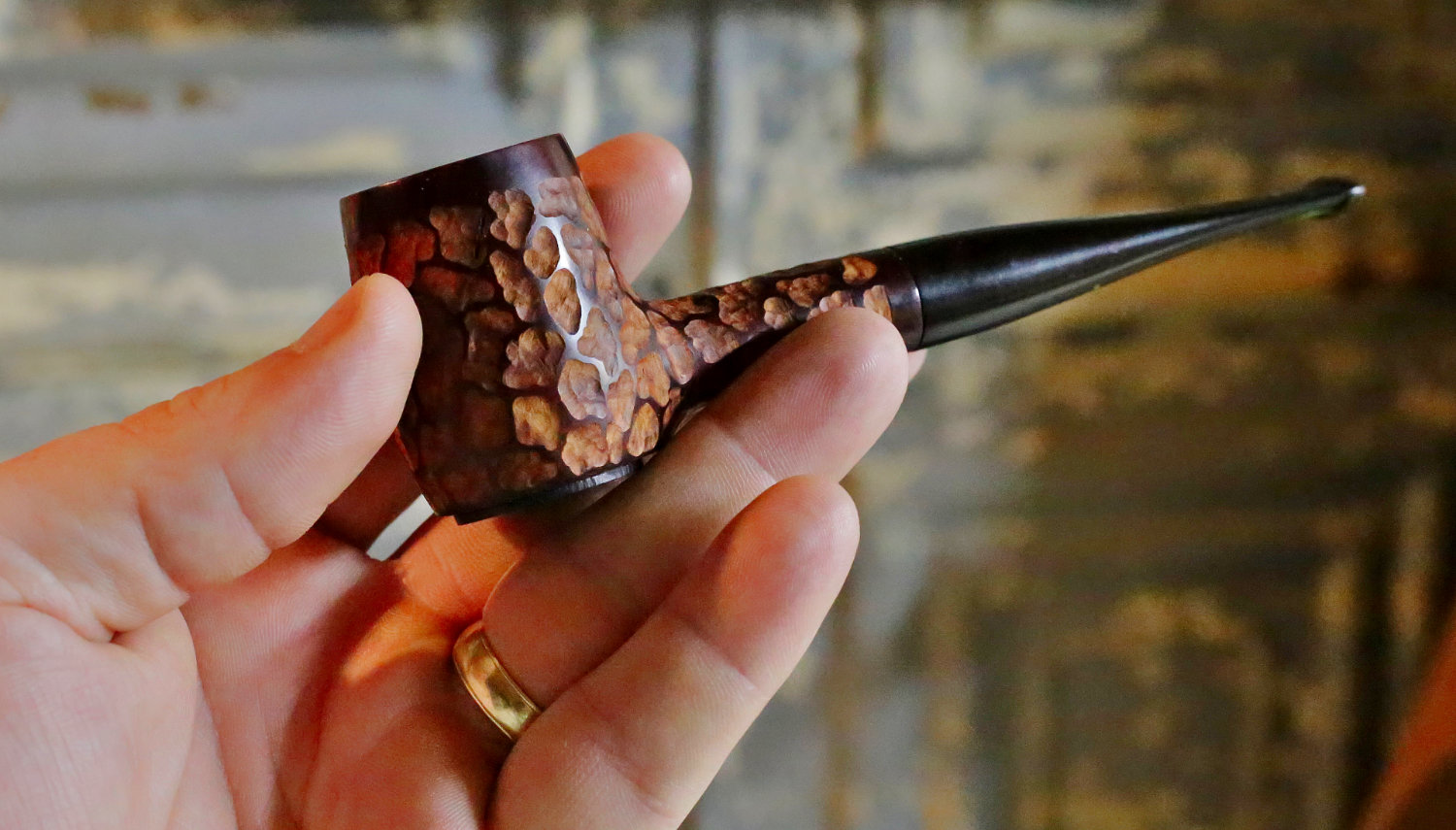 This rusticated pipe is one of Fisher’s recent creations.